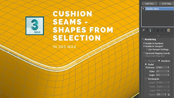 How To Add Seams to Cushions | Create Shape from Edges in 3ds Max