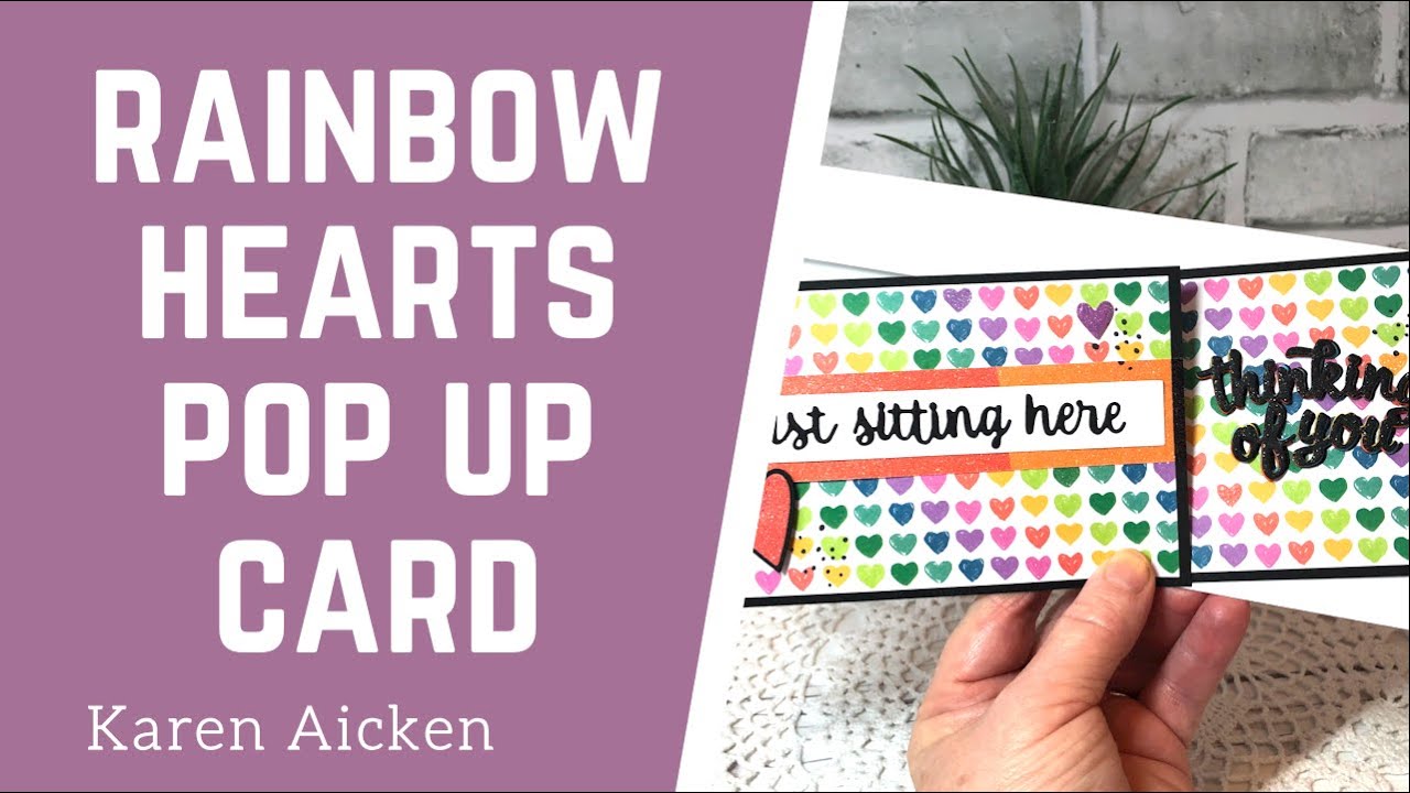 Rainbow Hearts Pop Up Card