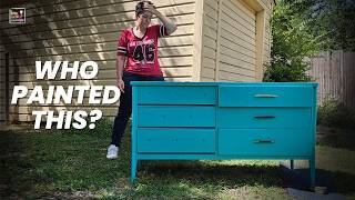 I removed every layer of paint from this Broyhill Saga Dresser