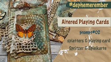 🇩🇪 🇬🇧 Journalingcards with playing cards #dephemerember 2022/splatters and playing card