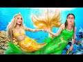 Broke vs Rich Mermaid | Twins Mermaid Becoming Popular!