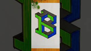 Easy and unique 3d illusion Drawing 😍 ll voice of @MRINDIANHACKER 3D B Drawing