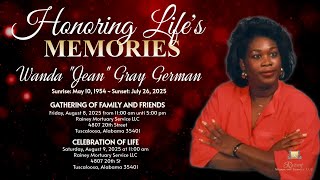Celebration of Life for Wanda "Jean" Gray German