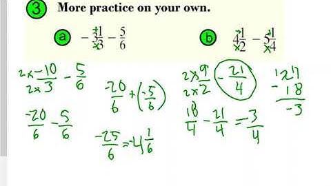 2.3 Subtrating rational numbers (Fractions)