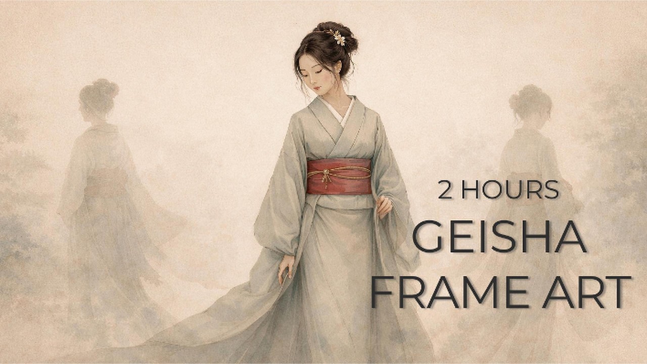 Zen Geisha – 2 Hours Relaxing Japandi Art | Calm TV Background