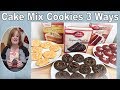 CAKE MIX COOKIES 3 WAYS | Easy Holiday Cookies | Choc Mint, Red Velvet Kiss, Creamsicle