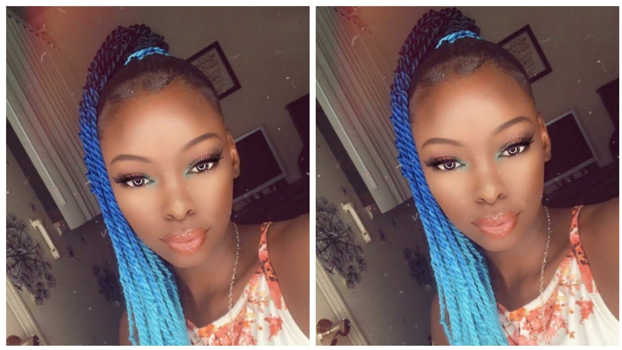 $29 Amazon Senegalese Twist  24"ponytail "ponytail tutorial