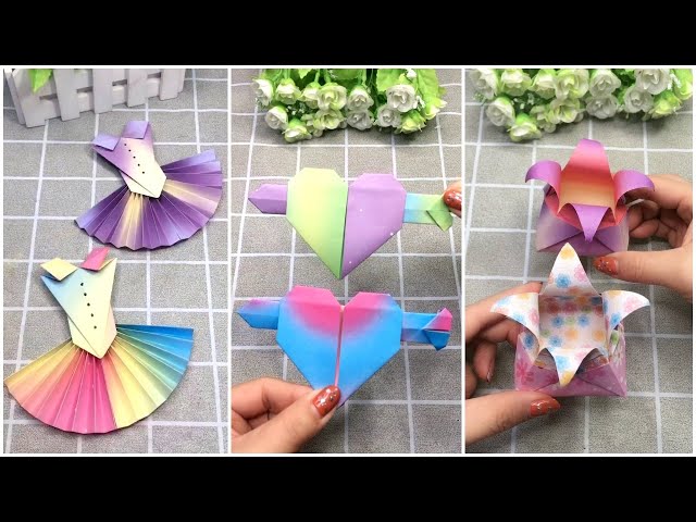  HAPINARY 2 Sheets Origami for Children Crafts Project Paper  School Craft Paper Folding Craft Paper for Kids Art Project Crafts for Kids Colored  Paper for Kids Origami Paper Card 3D Square