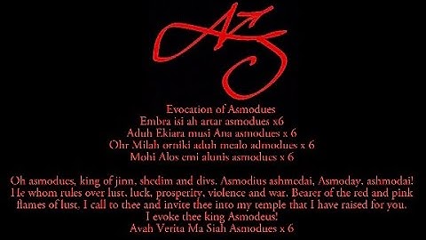 King Asmodues Evocation