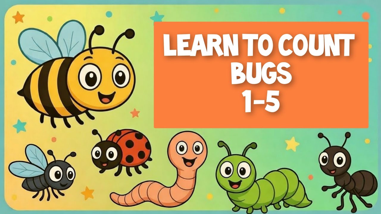 Learn to count insects 1-5. Low stim