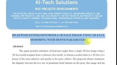 HEAD POSE ESTIMATION FROM A 2D FACE IMAGE USING 3D FACE MORPHING WITH DEPTH PARAMETERS