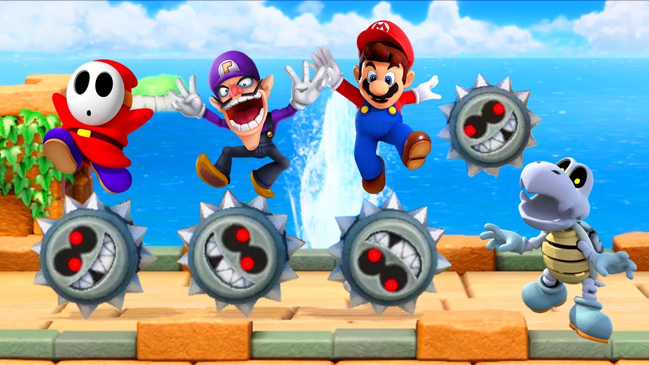 Super Mario Party Minigames - Mario & Shy Guy Vs Waluigi & Dry Bones