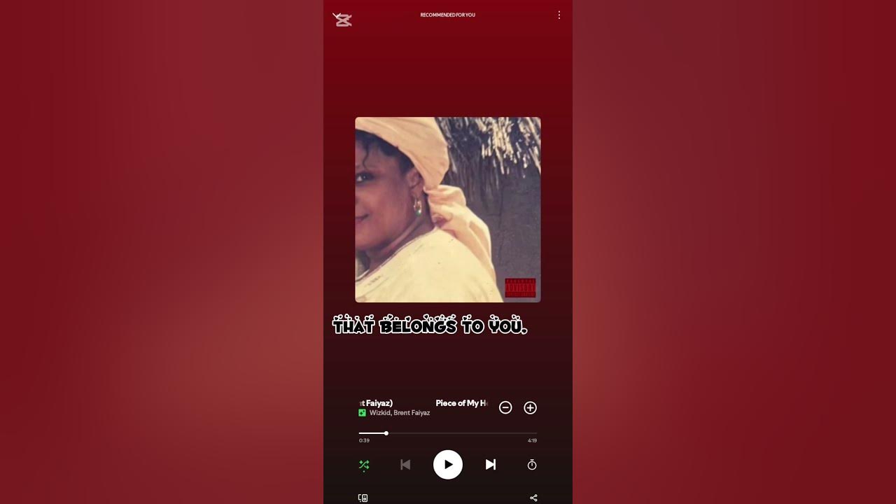 Piece of my heart by Wizkid ft Brent Faiyaz #short #lyricsvideo #music #musicvideo #wizkid