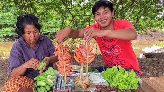 ส้มตำกุ้งย่าง พันผักคำโตๆ - [06/10/2019]