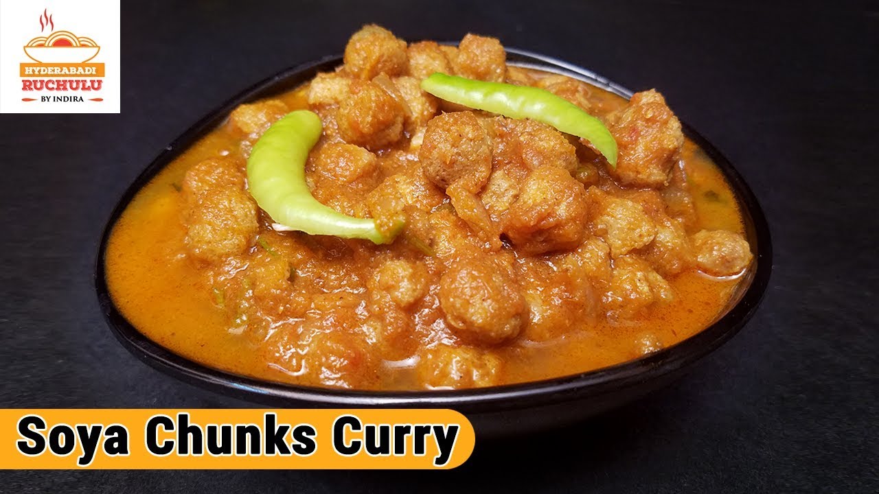 Soya Chunks Curry Recipe | Meal maker Curry | How to make Soya Chunks Curry | Hyderabadi Ruchulu