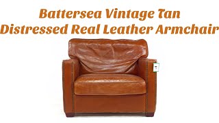 Battersea Vintage Tan Distressed Real Leather Armchair