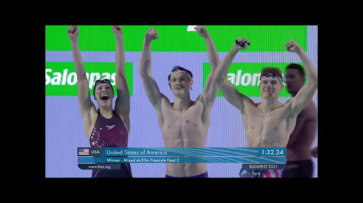 2021 FINA World Cup Swimming  Budapest Mixed 4x50 ...