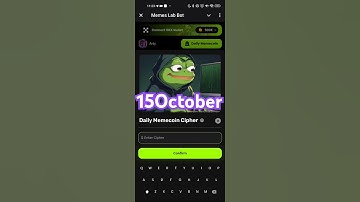 Daily Memecoin Cipher 15 October Meme Lab Bot Daily Cipher 15 October | Meme Lab Cipher Code Today