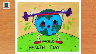How To Draw World Health Day Poster Drawing || Step By Step Soft Pastel Drawing screenshot 2