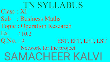 Ex 10.2 - Q.No 9 | 11th Business Maths| Operation Research| Tamil