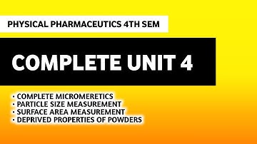 Complete Micromeretics | Unit 4 Physical Pharmaceutics 4th Semester