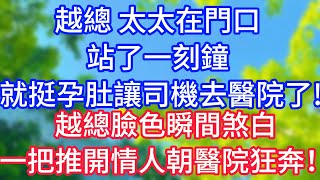 【爽文】越總，太太在門口站了一刻鐘，就挺孕肚讓司機去醫院了！越總臉色瞬間煞白，一把推開情人，朝醫院狂奔！#情感故事 #生活經驗 #老年生活 #為人處世