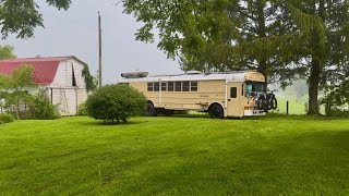 Living in a School Bus During a Thunderstorm