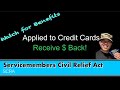 Military? Save $$$ &amp; Get Cash Back…for Real! Just watch how to Apply SCRA to Credit Cards, now!