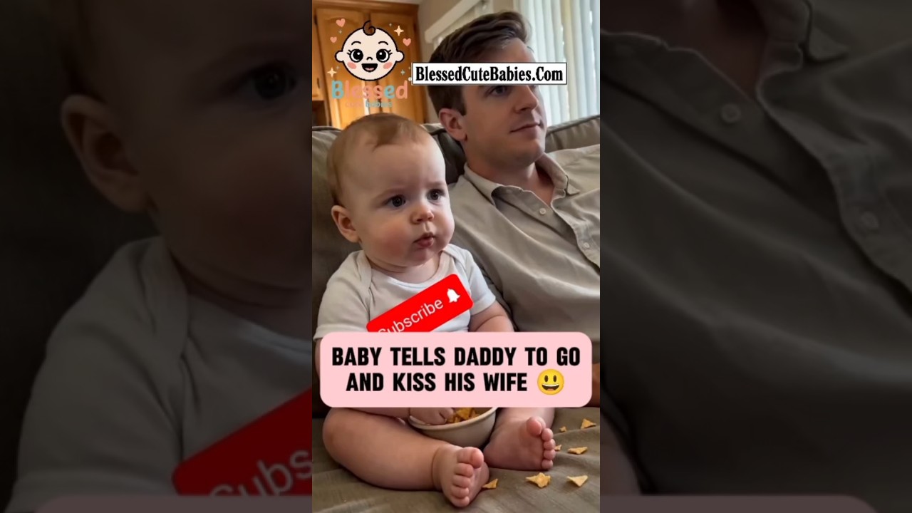 Baby tells daddy to go and kiss his wife... #funny #toddler #kids