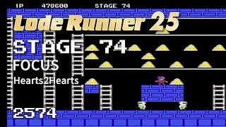 Lode Runner 25 - Stage 74 FOCUS - Hearts2Hearts [2574]