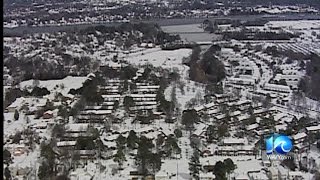 Chopper 10 view of snow-covered Hampton Roads