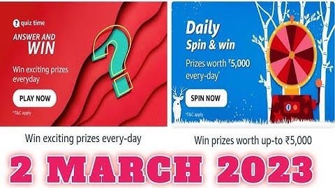 Amazon Funzone Quiz Answers Today|2 March 2023|@DaddyYankee