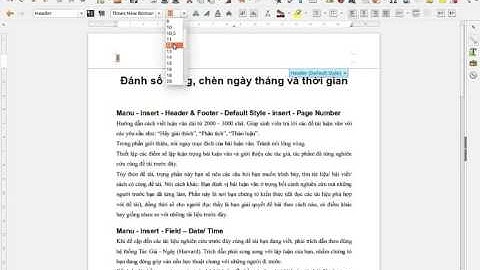 Đánh số trang và chèn ngày tháng, thời gian