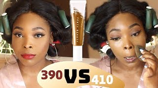 New Fenty Beauty Hydrating Foundation 390 & 410 On Super Dry Skin