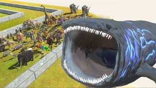 EVADE FROM BLOOP VS XENOMORPH - RESCUE MEGALODON - ARBS GAME - Animal Revolt Battle Simulator