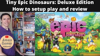Tiny Epic Dinosaurs: Deluxe Edition board game - How to set up, play and review by * AmassGames * 4K