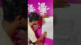 Bedroom wall colour design 🏠🩷wall pepper colour design 🩷🏠#trending #shortvideo #wall #viralvideo