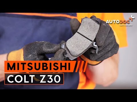How to replace front brake discs and front brake pads on MITSUBISHI COLT Z30 TUTORIAL | AUTODOC