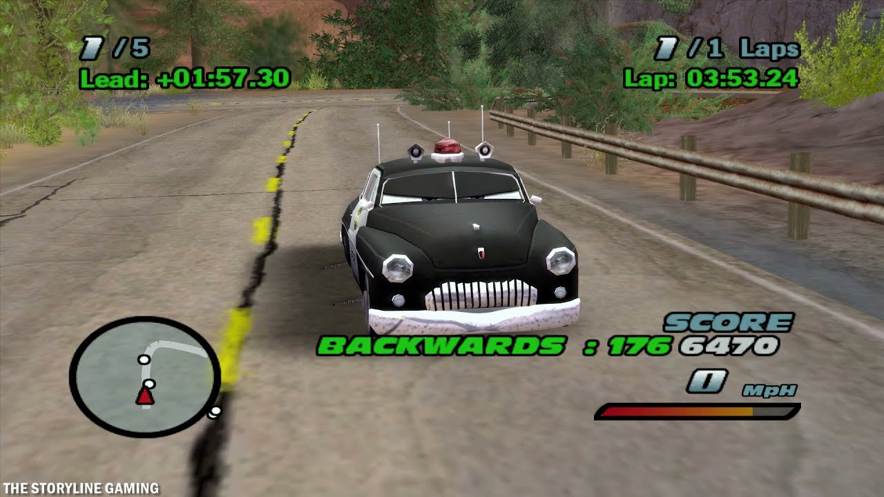 Cars The Game - "Sheriff" Backwards Race - Gameplay PC