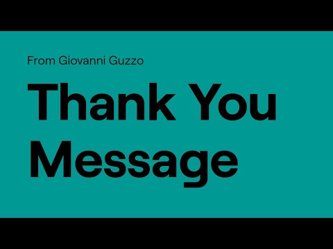 Thank you message from Giovanni Guzzo