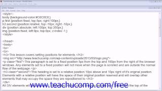 Celebrity HTML5 and CSS3 Tutorial Positioning Training Lesson 19.4 Wealth