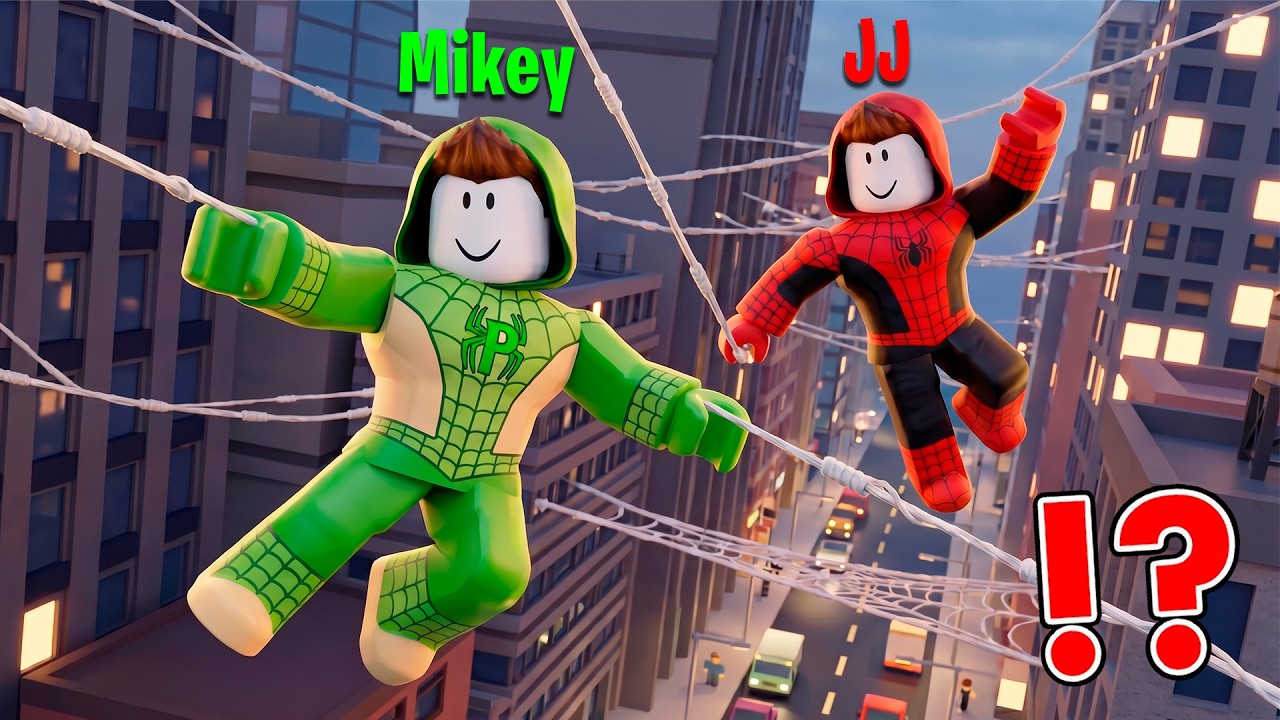 JJ and Mikey Became SPIDER-MAN SUPERHERO For 24 HOURS! - Roblox