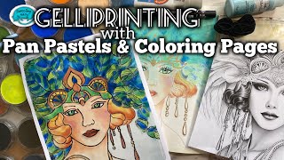 Tracing a coloring page and using Pan Pastels on the Gelliplate