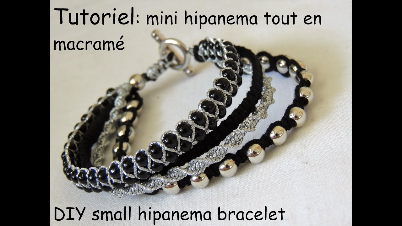 bracelet inspiration "mini" hipanema tout en macramé DIY small hipanema  bracelet - YouTube