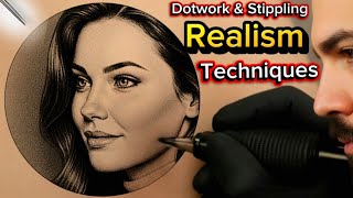 Realism Portrait Tattoo: Dotwork & Stippling Shading Techniques Tutorial