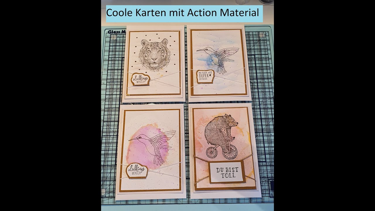 Action die NEUEN Vintage Holzstempel, super schnelle coole Karten damit ...