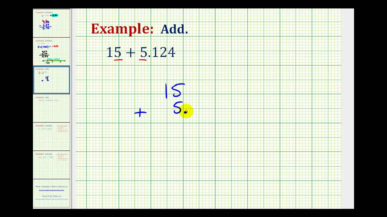 How To Add Whole Numbers With Decimals