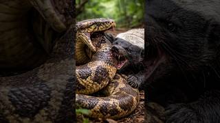 Giant Python vs Fearless Honey Badger 🐍🦡 | Small but Deadly Battle