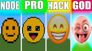 NOOB VS PRO VS HACKER VS GOD EMOJI SMILE Minecraft Pixel Art