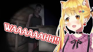 Mel got startled by a random woman and let out a cute scream